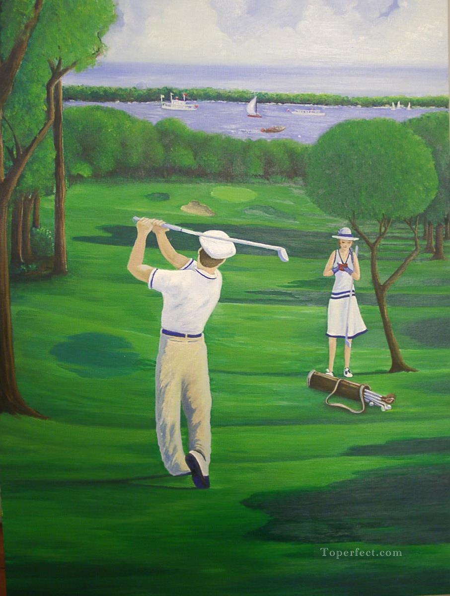 golf 02 impressionist Oil Paintings